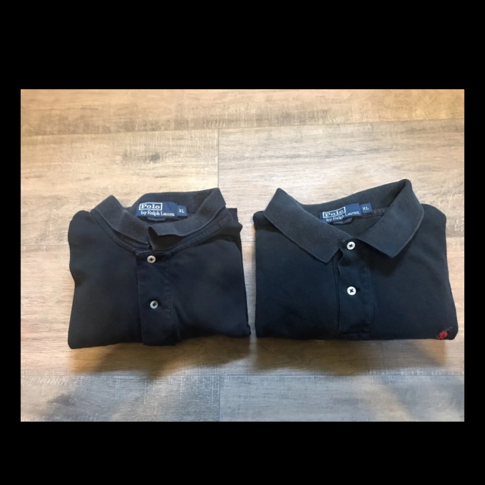 Mens Ralph Lauren black size xl short sleeve polos set of 2